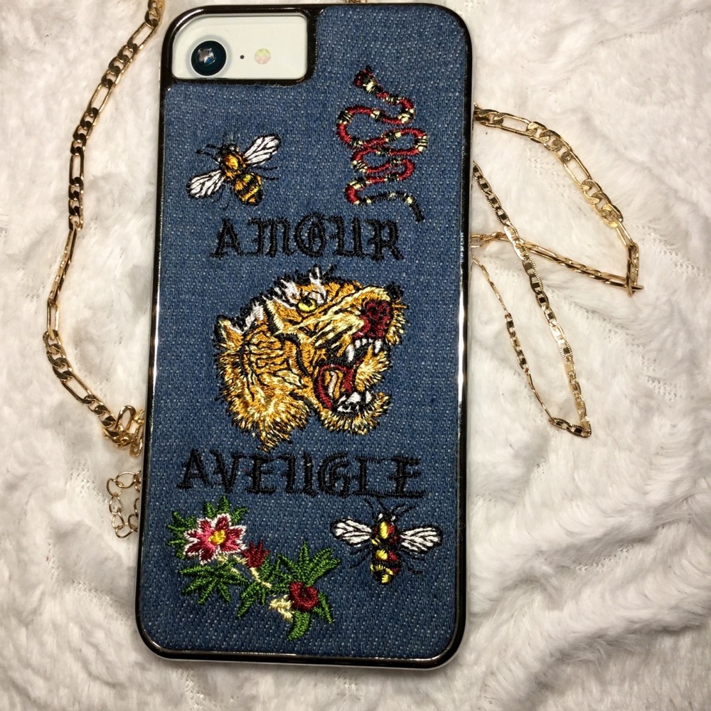 Embroidered Tiger Phone Case